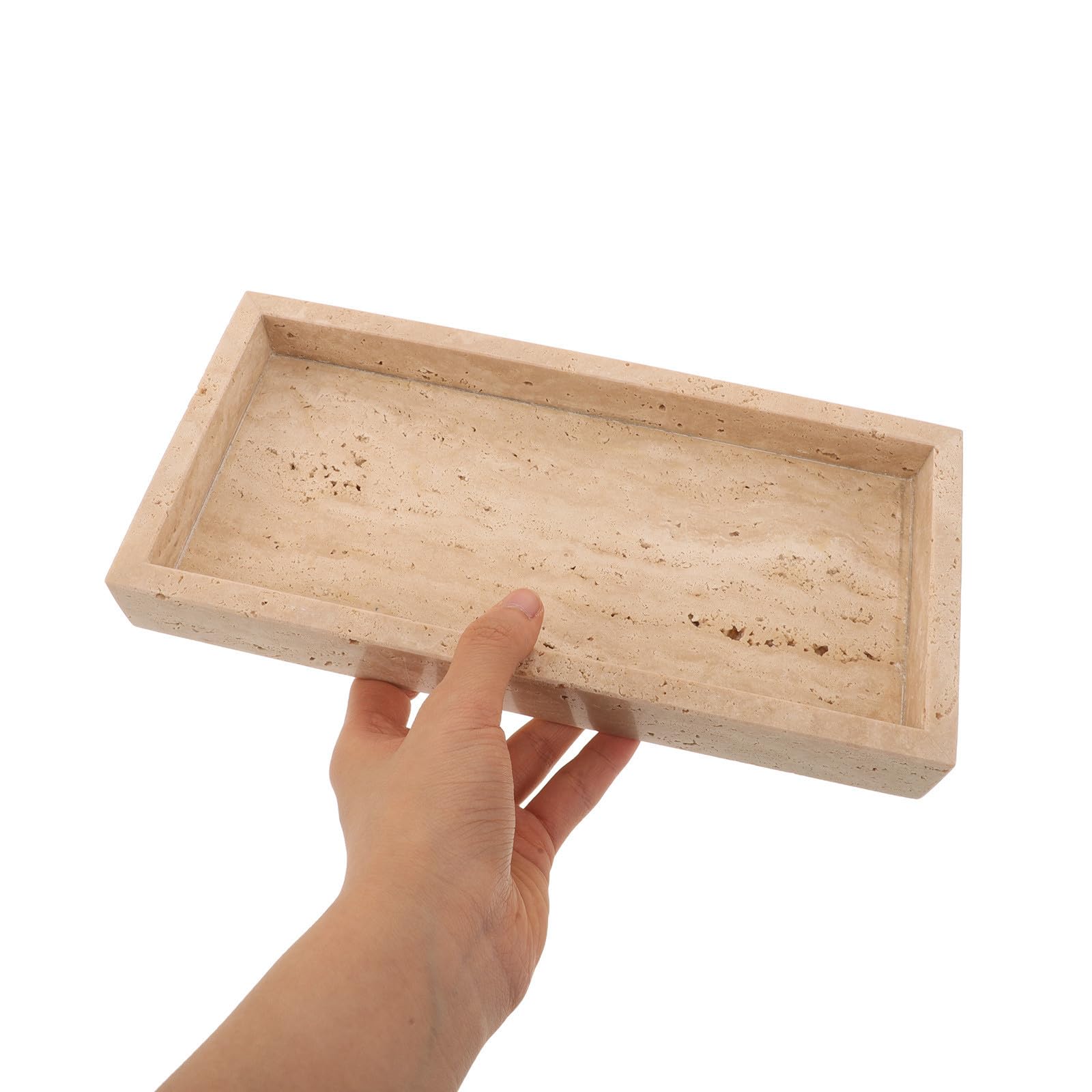 EXCEART Vassoio Marmo Rettangolare 9,8x4,7 Pollici per Bagno e Cucina