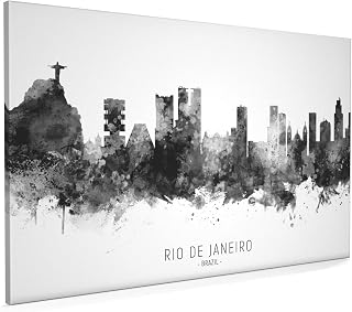 Rio de Janeiro Brazil Skyline Box Canvas Print with City Name -11620