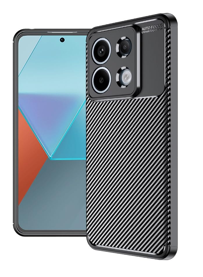 Cruzerlite Compatible con Xiaomi Redmi Note 13 Pro Funda, Fibra de Carbono Textura Diseño de Absorción de Golpes Carcasa Diseñada para Xiaomi Redmi Note 13 Pro Case (2023) (Carbon Black)