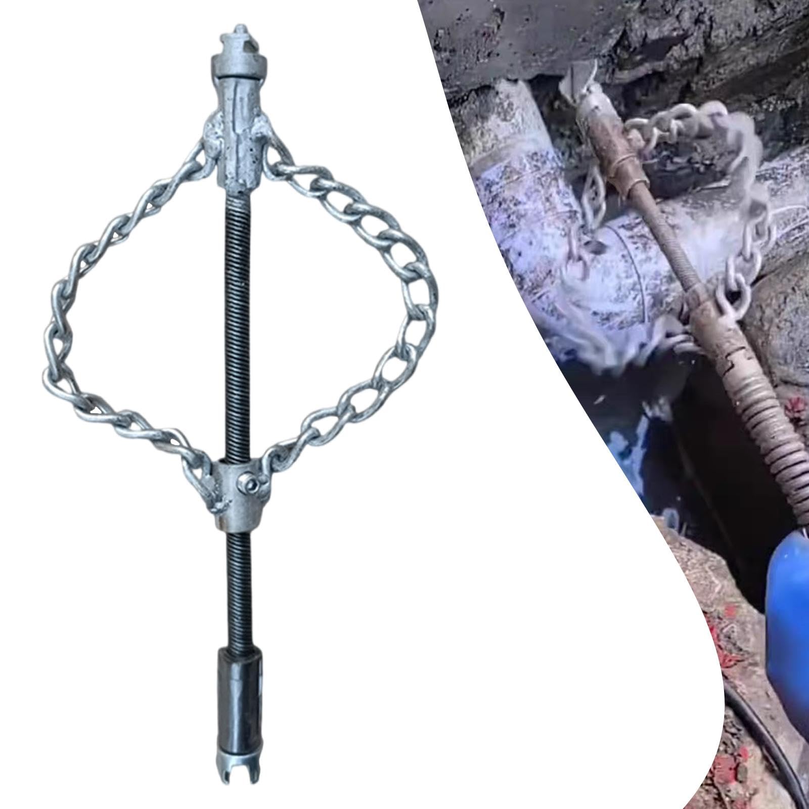 Homyl Chaîne de Débouchage Flexible pour Tuyaux, Outil de Nettoyage de Canalisations, Construction Métallique, Outil D'entretien de Tuyauterie Polyvalen, Style C