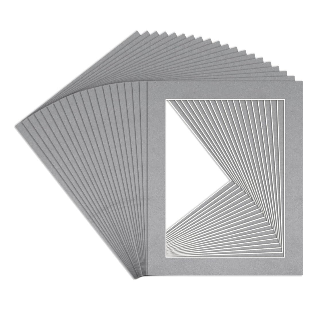 Procut Global 20x16" Silver Picture Mounts to Fit 16x12" Aperture - Precision Cut Cardboard Photo Mount - Ideal for Frames, Prints, Artwork & Certificates - Sizes & Colours Available - 20 Pack โ image 1