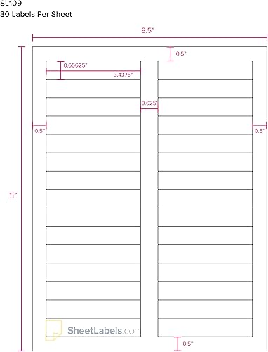 Miniatura 4 de Etiquetas para carpetas de archivos, adhesivo permanente de 23 x 3-716 pulgadas, imprimibles con láser o inyección de tinta, 750 etiquetas - 25 hojas