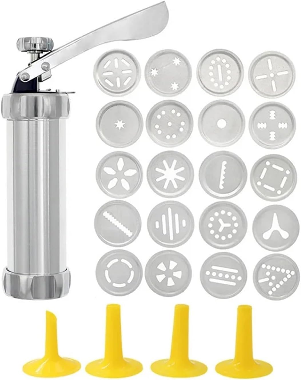 Fit for 10/20pcs Stainless Steel Cookie Press Machine Set - Biscuit Extruder Gun Kit for DIY Baking(20PCS)