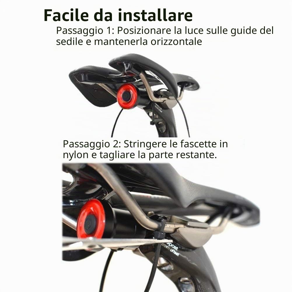 Smart Bike Tail Light ultra luminosi, luce per bicicletta ricaricabile auto ON/OFF, IPX6 impermeabile luci a LED per bicicletta, posteriore LED ad alta intensità accessori adatto su qualsiasi Road Bikes