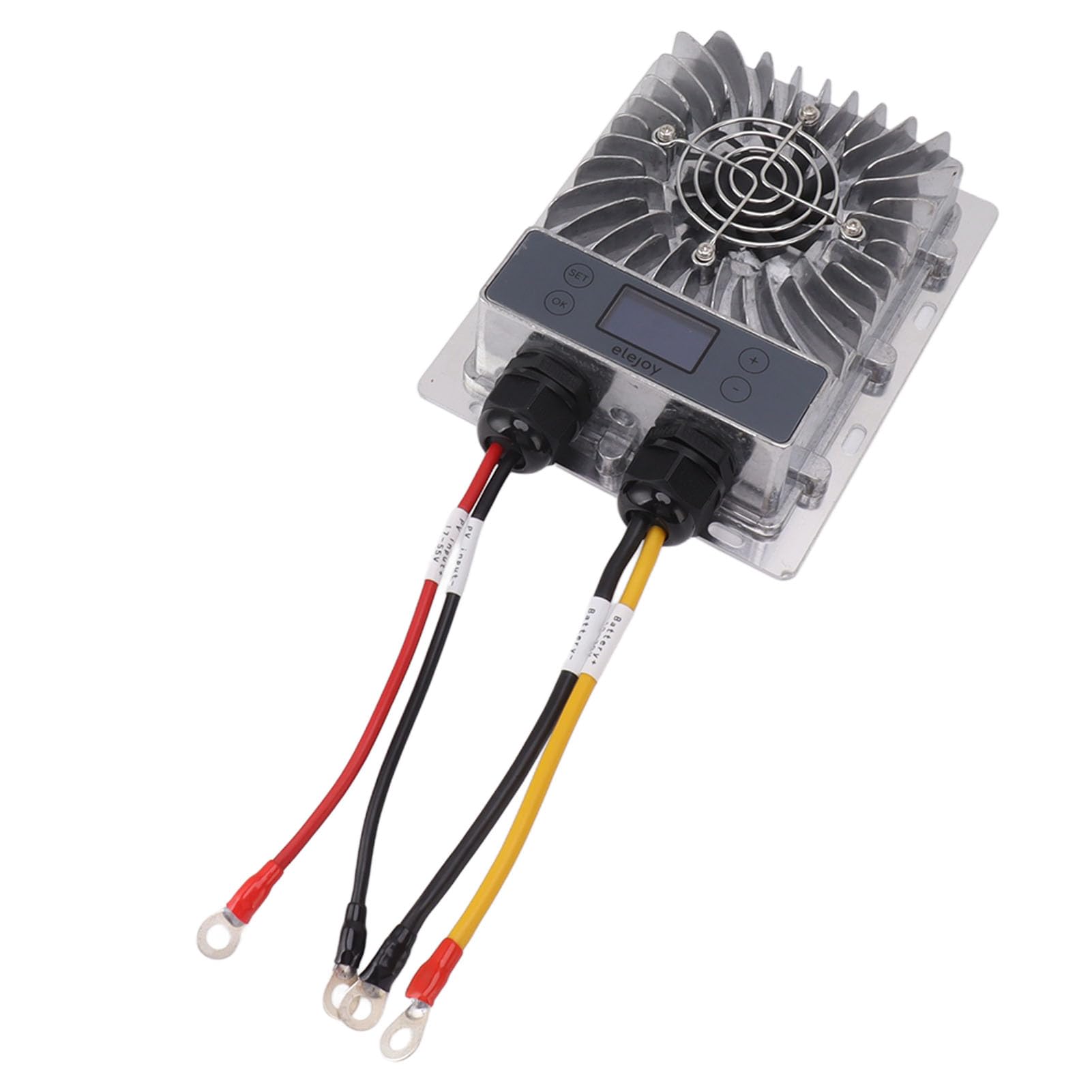 Hyuduo Regolatore di Carica Solare, Regolatore del Pannello Solare MPPT da 600 W Ingresso Regolabile da 10 a 30 V con Display LCD, Protezione da Sovracorrente per la Ricarica della Batteria Fuori
