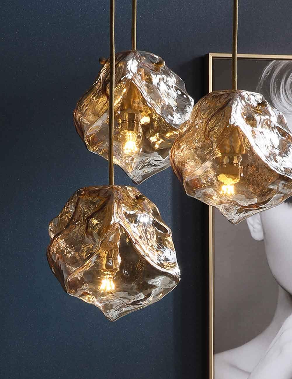 LYMSXAZOU Modern Minimalist Three-Light Chandelier Dining Crystal Room Fashion Bar Restaurant Light Aisle Lamps Made in China