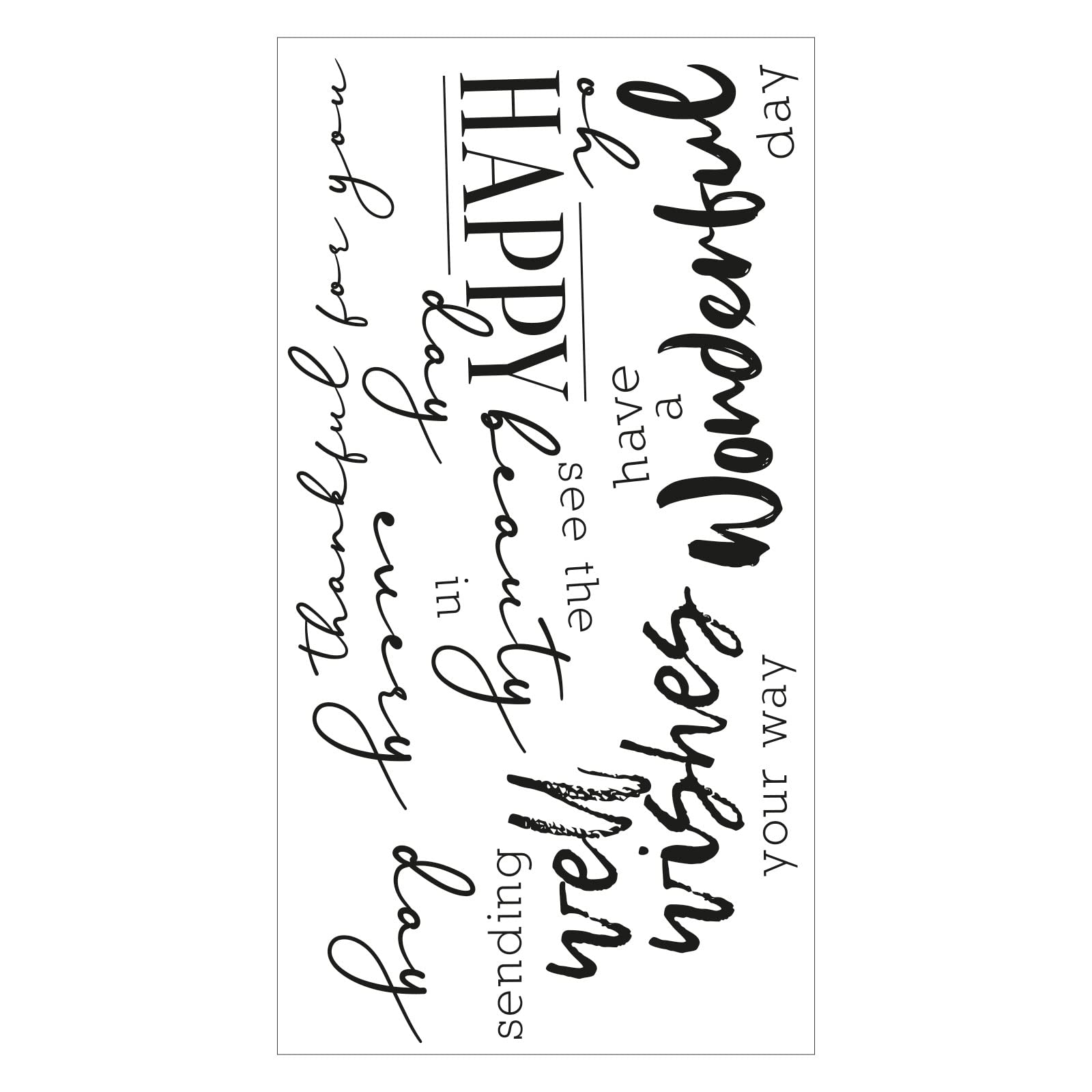 Sizzix - 665909 - Lot De 24 Tampons Transparents Good Vibes 3