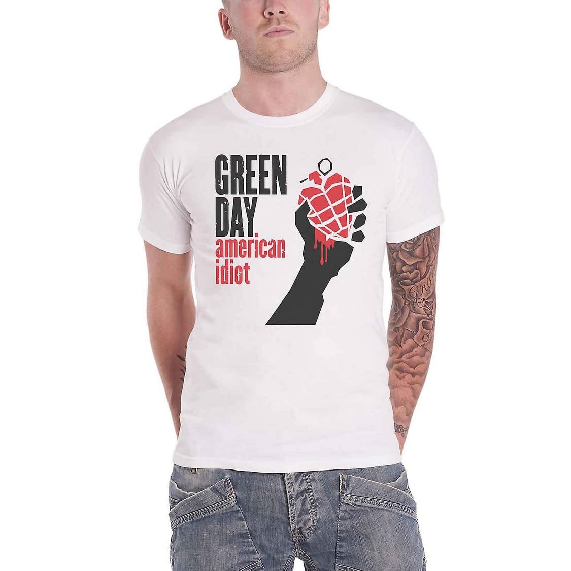 Paradiso Clothing Unisex Green/Grenade Day American Idiot T Shirt - L