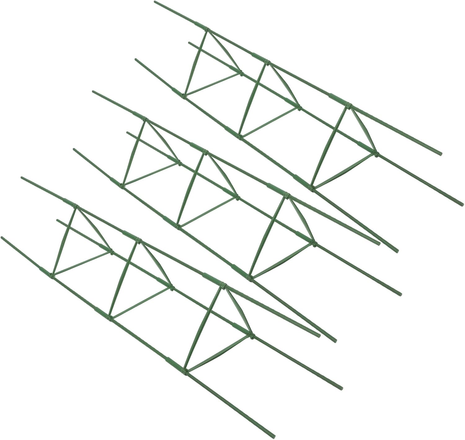 Luxshiny 3 Sets Decorative Tomato Plant Trellis for Climbing Plants Garden and Indoor with 27 Metal Rods 27 Connecting Bars and 18 Connectors for Vegetable and Flower Vines