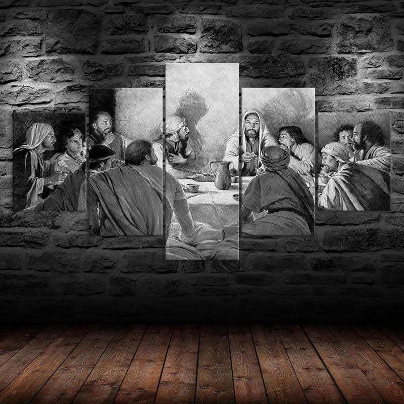 RAPSANI 5 piezas de arte de pared Jesús Cristo impresión de lienzo de pared arte pintura,impresión en lienzo 5 piezas,cuadro sobre lienzo 5 piezas,cuadro en lienzo impresión de 5 piezas 150x80cm