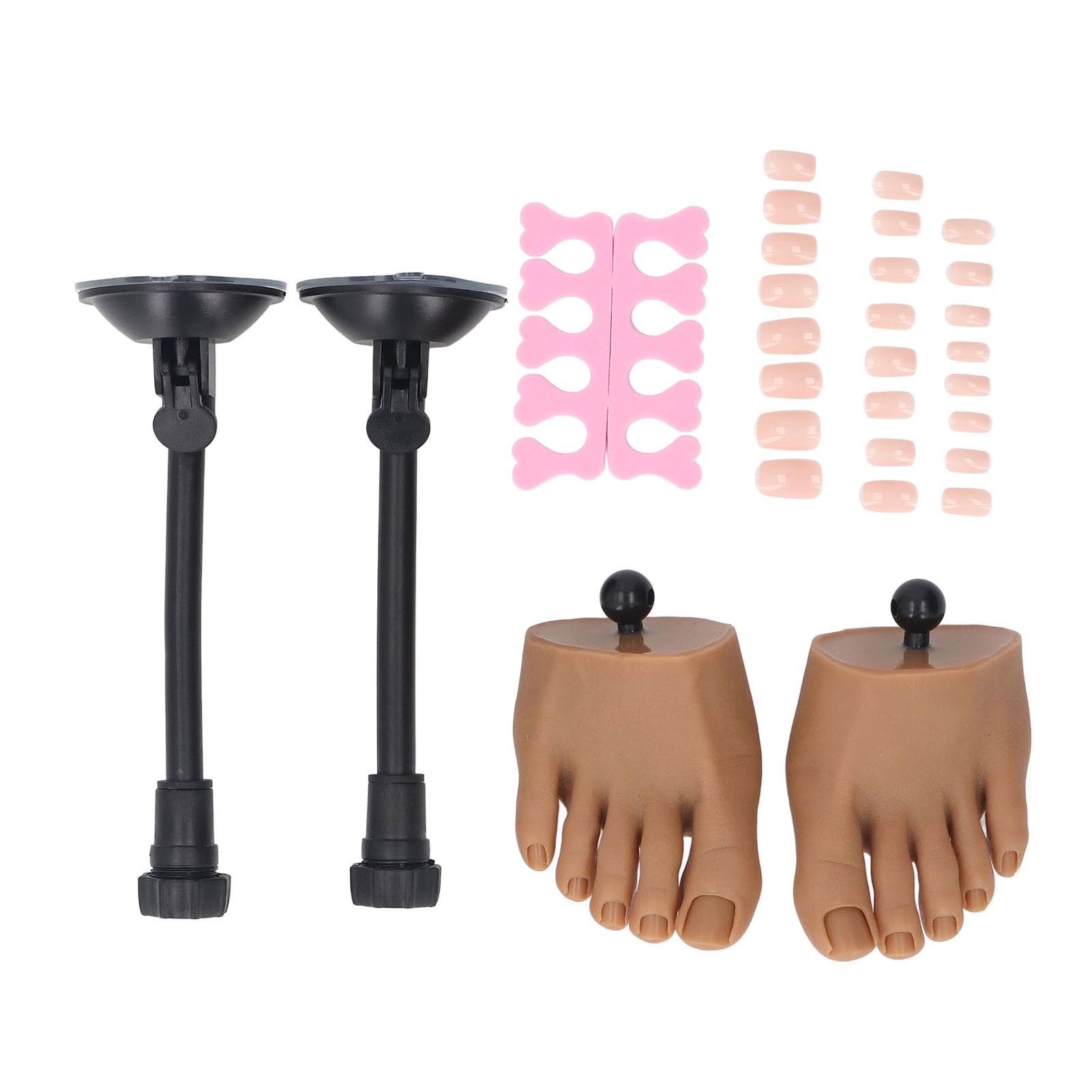 Para Silikonowego Modelu Stopy, Silikonowy Manekin do Manicure ze Stojakiem, Separator Palców, ćwiczący Fałszywy Model Treningowy Stóp do Wyświetlania Porad do Pedicure Paznokci