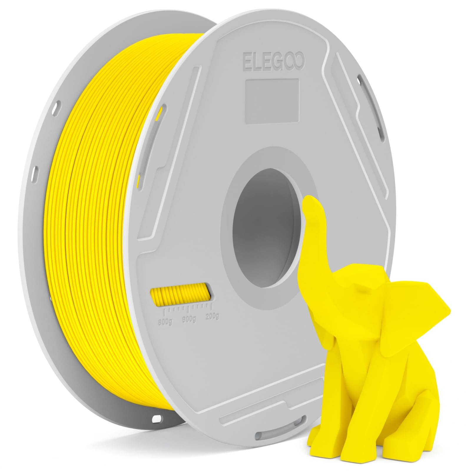 ELEGOO PLA Basic Filament with Reusable Spool Yellow 1KG, 1.75mm PLA 3D Printing Filament 2.2lbs High Dimensional Accuracy, Easy Installation