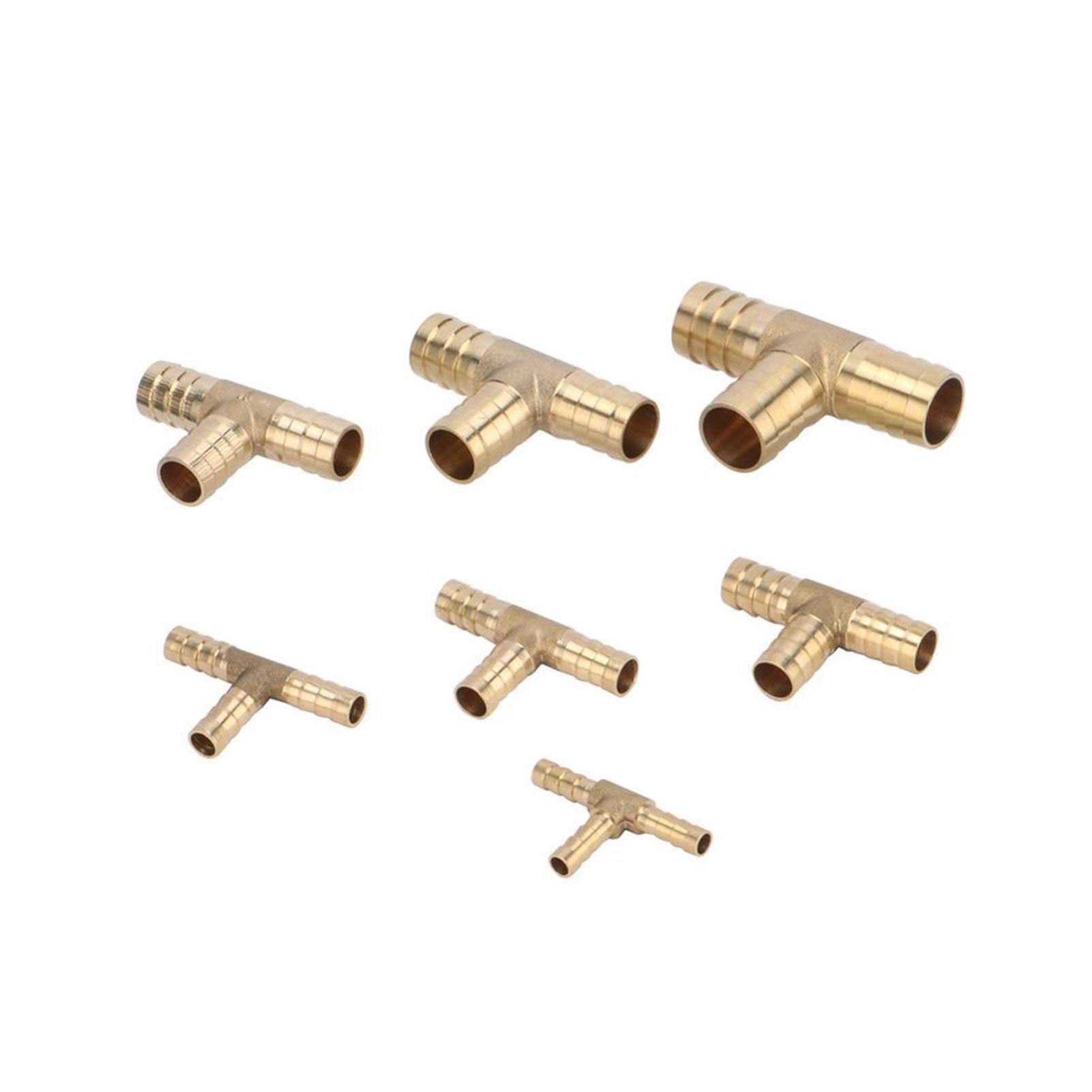 ZHaonan-Tubo d'ottone, 4 millimetri 6 millimetri 8mm 10mm 12 millimetri 16 millimetri 3 vie tubo tubo sbavatura connettore di rame, del T-Shape ottone portagomma Lato, raccordi per tubi dell'acqua