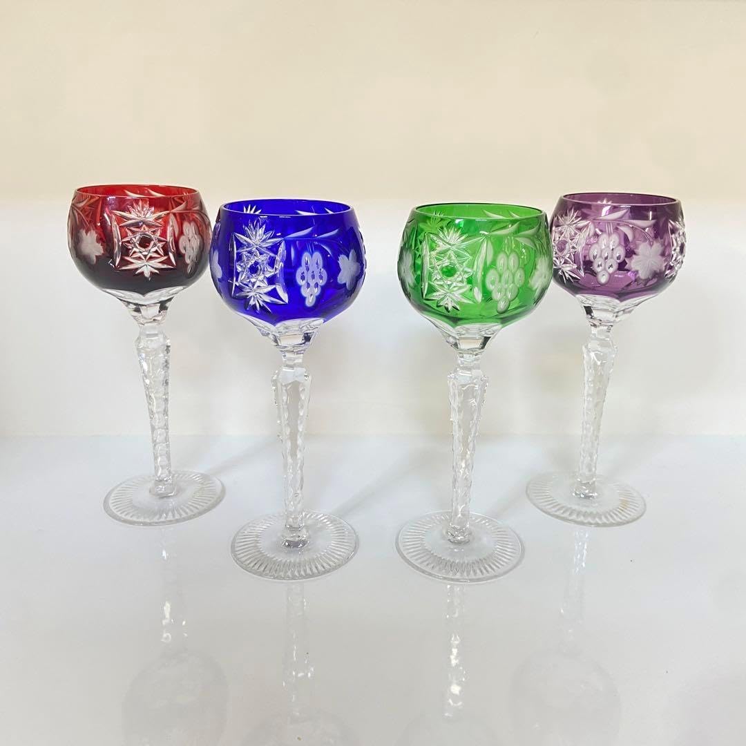 ボヘミアグラス リキュール ワイングラス 6点セット 鳥柄 ボヘミアグラス リキュール ワイングラス 6点セット 鳥柄 ワイングラス