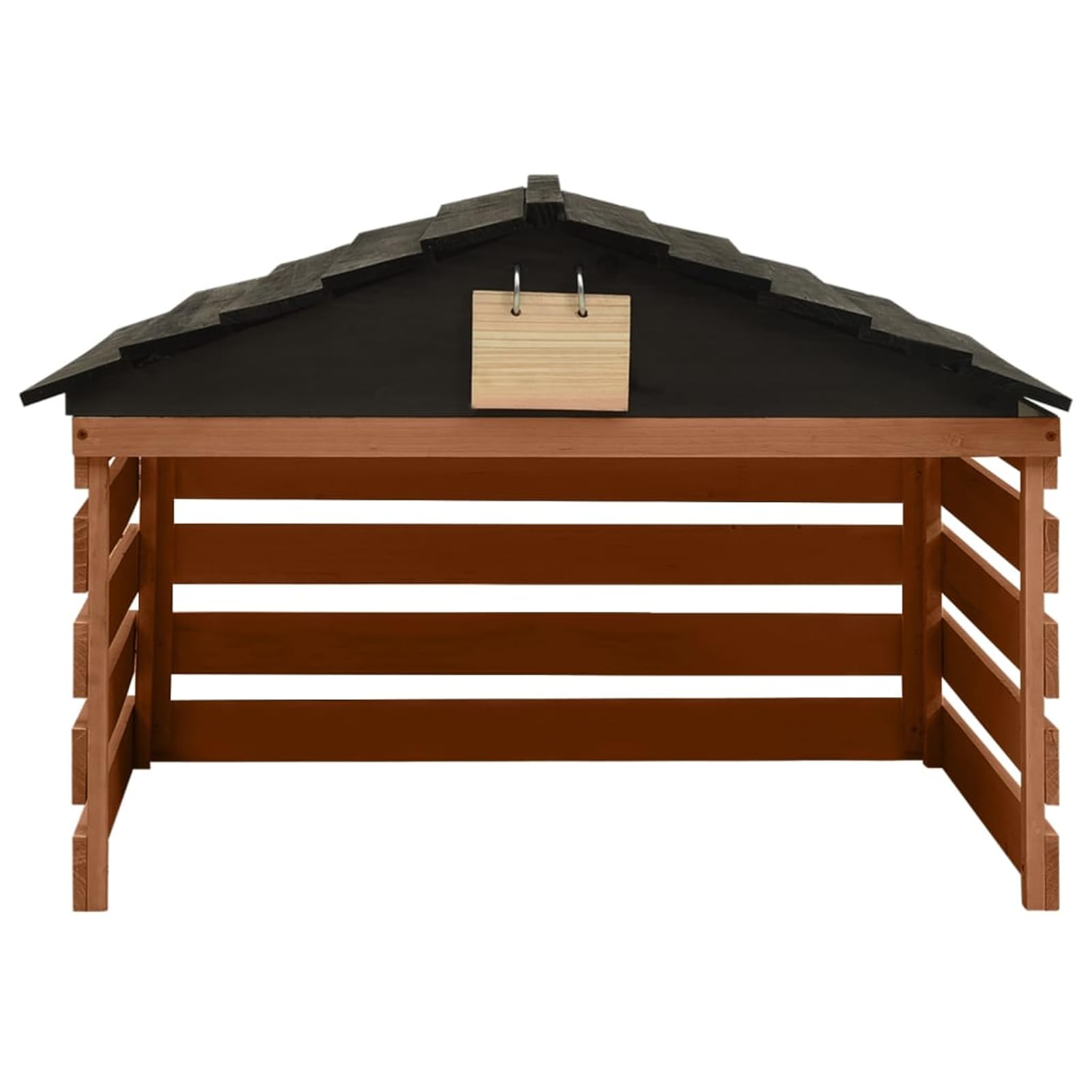 Gecheer Mähroboter-Garage Schwarz und Braun 78x74x54 cm Tannenholz, Mähroboter Garage Rasenmäher Haus für Garten Terrasse Rasen315301