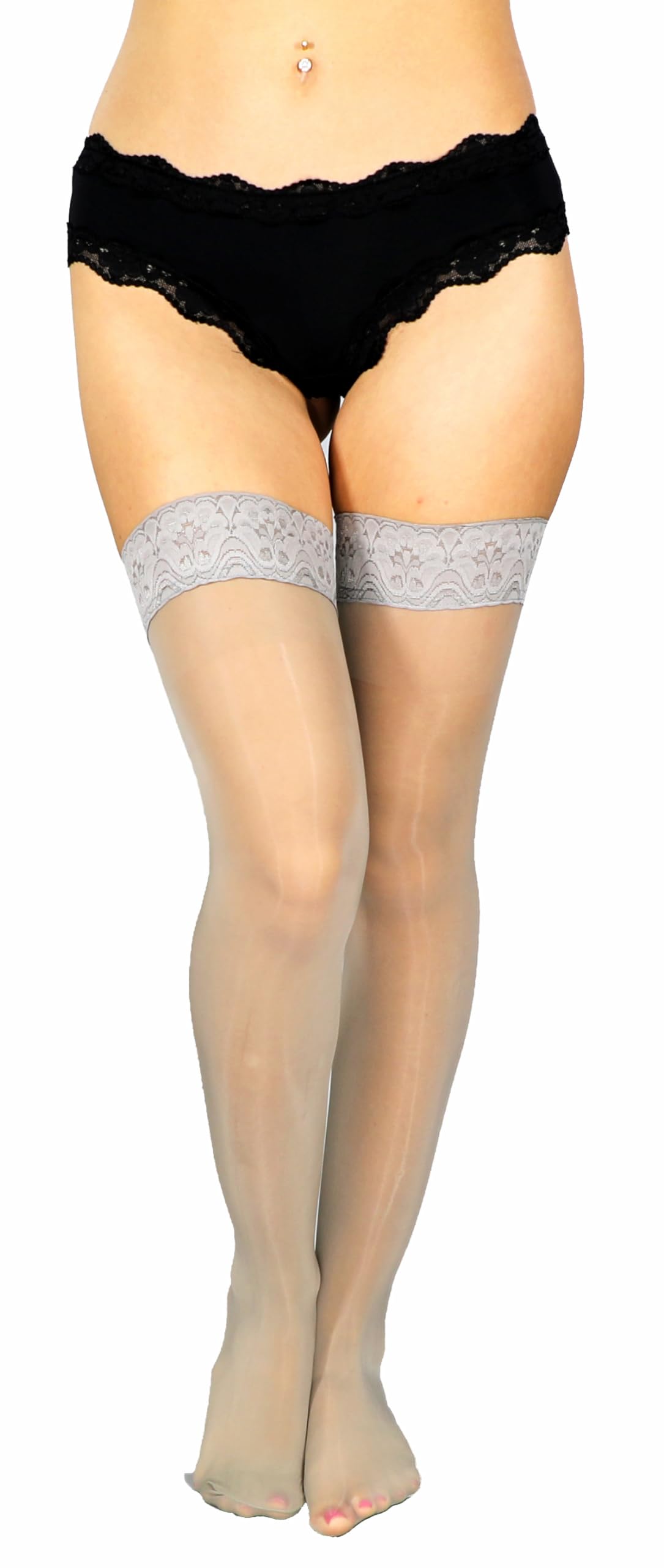 Mona's Choice Oil Shine Tall Garter Stockings/Tall Thigh Highs/Mens Sissy Garter Stockings (Garter Belts Not Included)