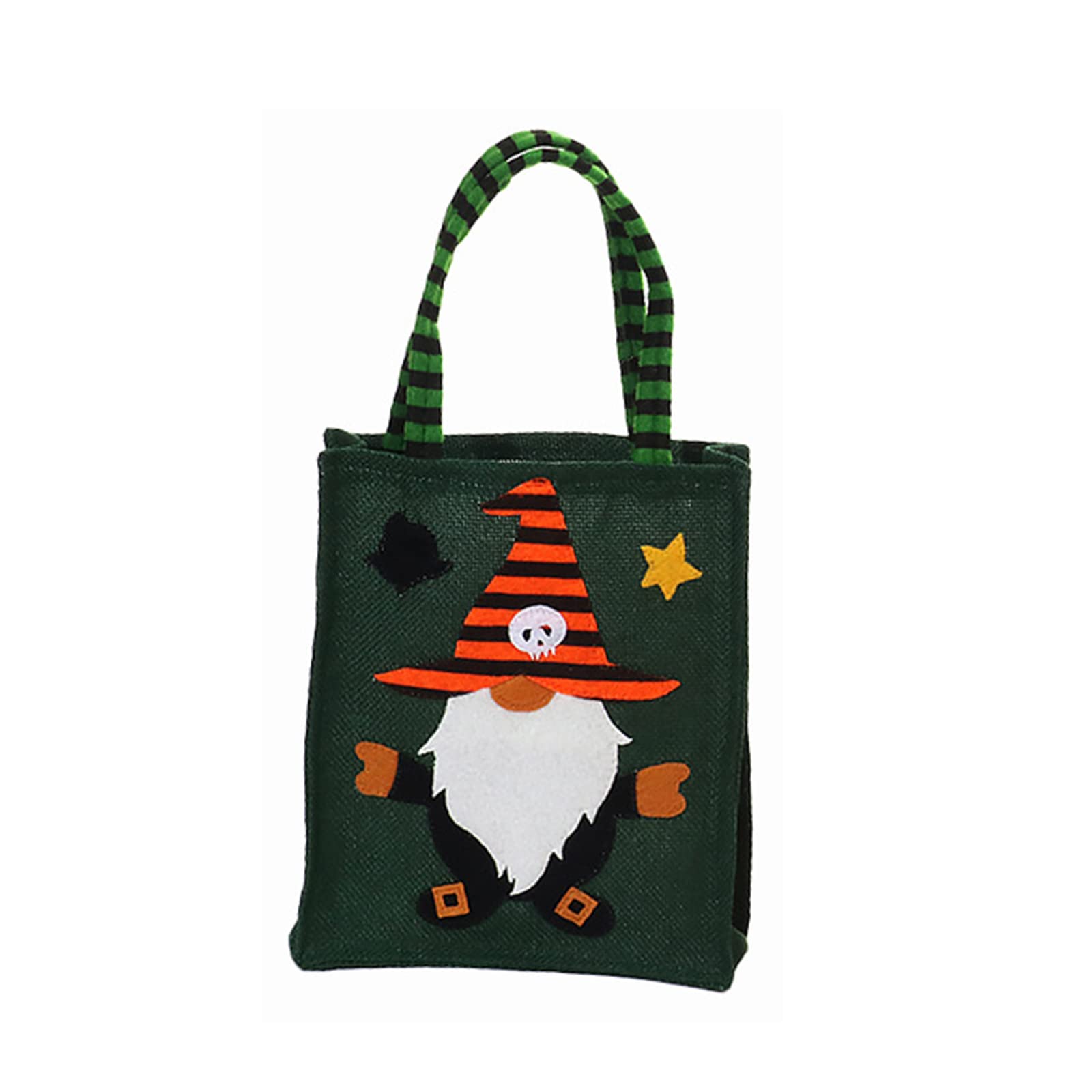 Tsophreniq Halloween Candy Bag Linen Pumpkin Witch Portable Gift Storage Bucket for New Year Holiday Festival Party Gift Wrapping Halloween Candy Bags Treat Bags