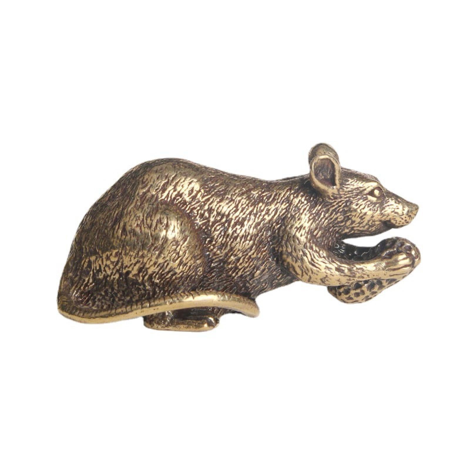 Gexifei Brass Lucky Zodiac Rat Statue Home Desktop Paperweight Tea Pet Ornament