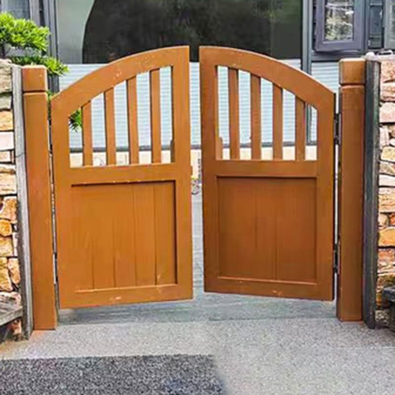 ge Karbonizowana drewniana brama ogrodowa - podwójne drzwi patio i ogrodzenie podwórka (60 x 90 cm) - stylowa dekoracja zewnętrzna wolnostojące wejście do ogrodu - i elegancki design