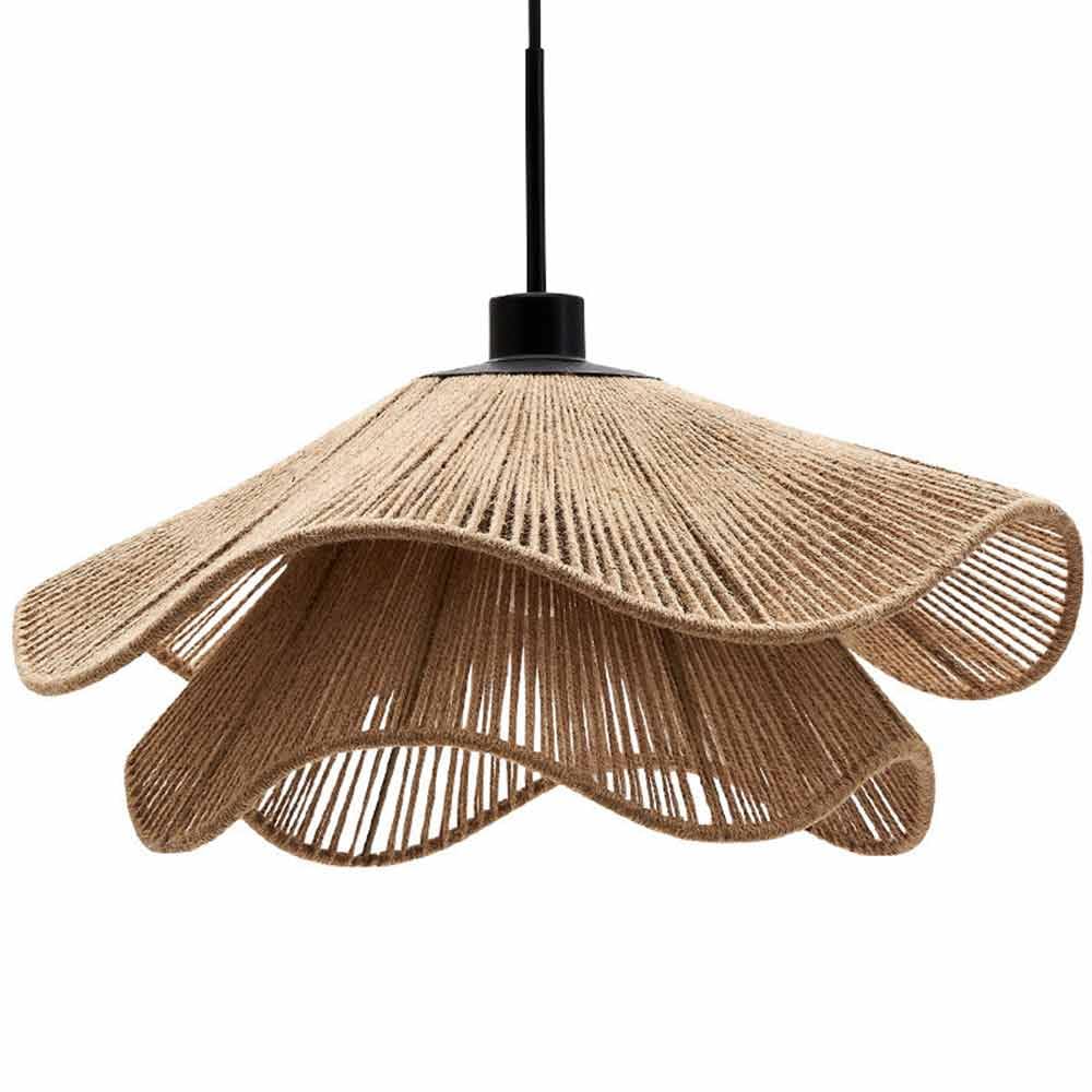 YANZHAOA Japanese Pendant Lamps Vintage Hemp Rope Lampshade Ceiling Lamp Country Wicker Rattan Home Lighting Silent Wind Hand Knitted Hanging Light E26 Illumination for Restaurant Bedroom Cafe