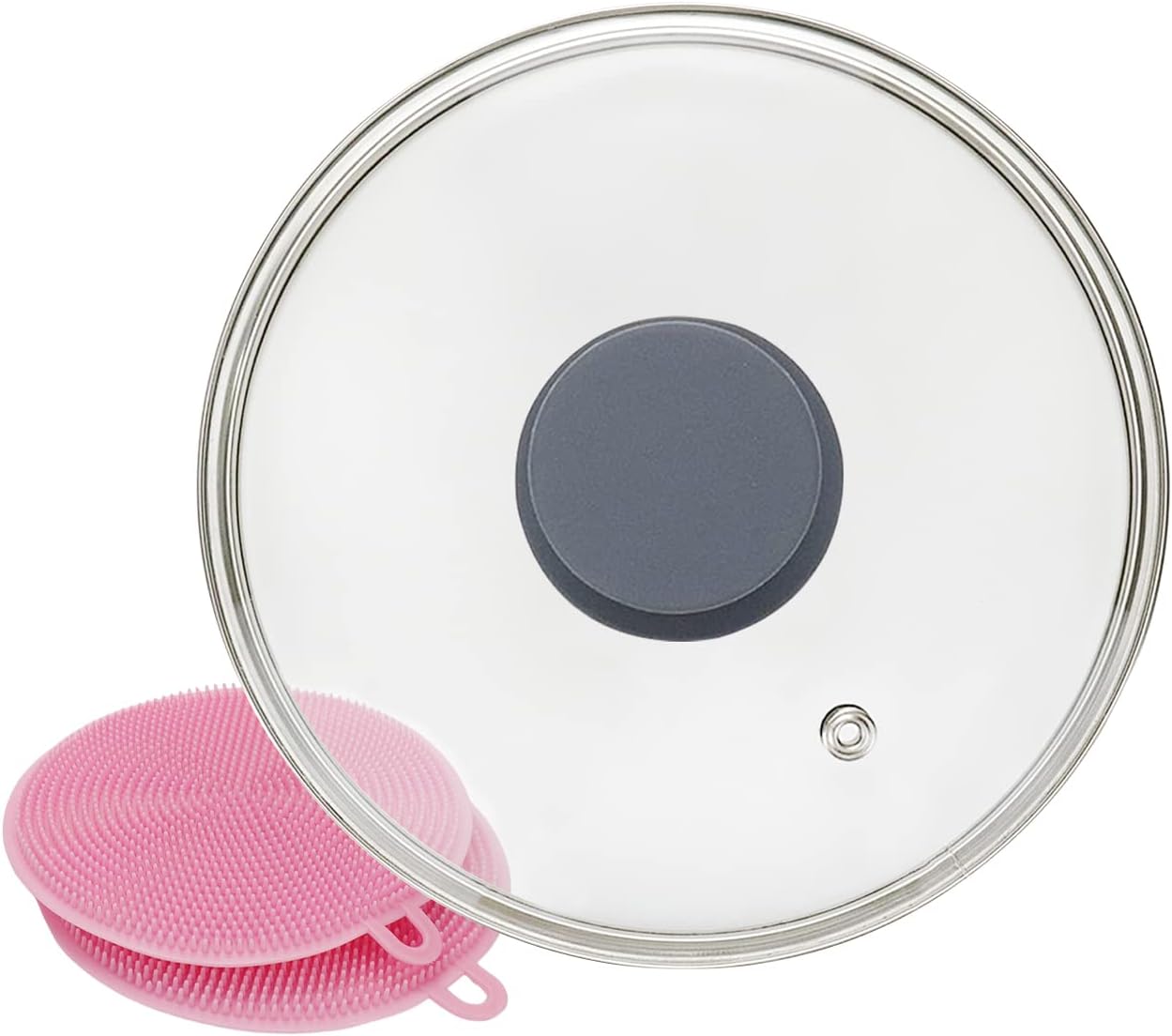 Semetall 6 inch Silicone Pot Lid for Pots and Pans,Tempered