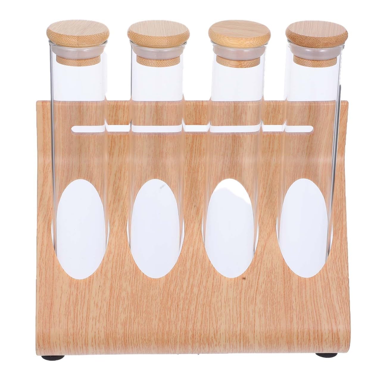 GLEAVI PréSentoir À Grains De Café Transparent Support Tube À Essai En Verre Pour Cuisine Bar Salon De Thé Rangement Pratique Multifonction