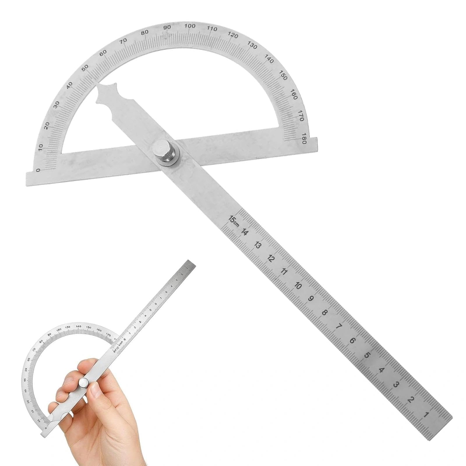 Goniometro Digitale 180° Acciaio Inox con Vite di Bloccaggio Regolabile per Falegnameria
