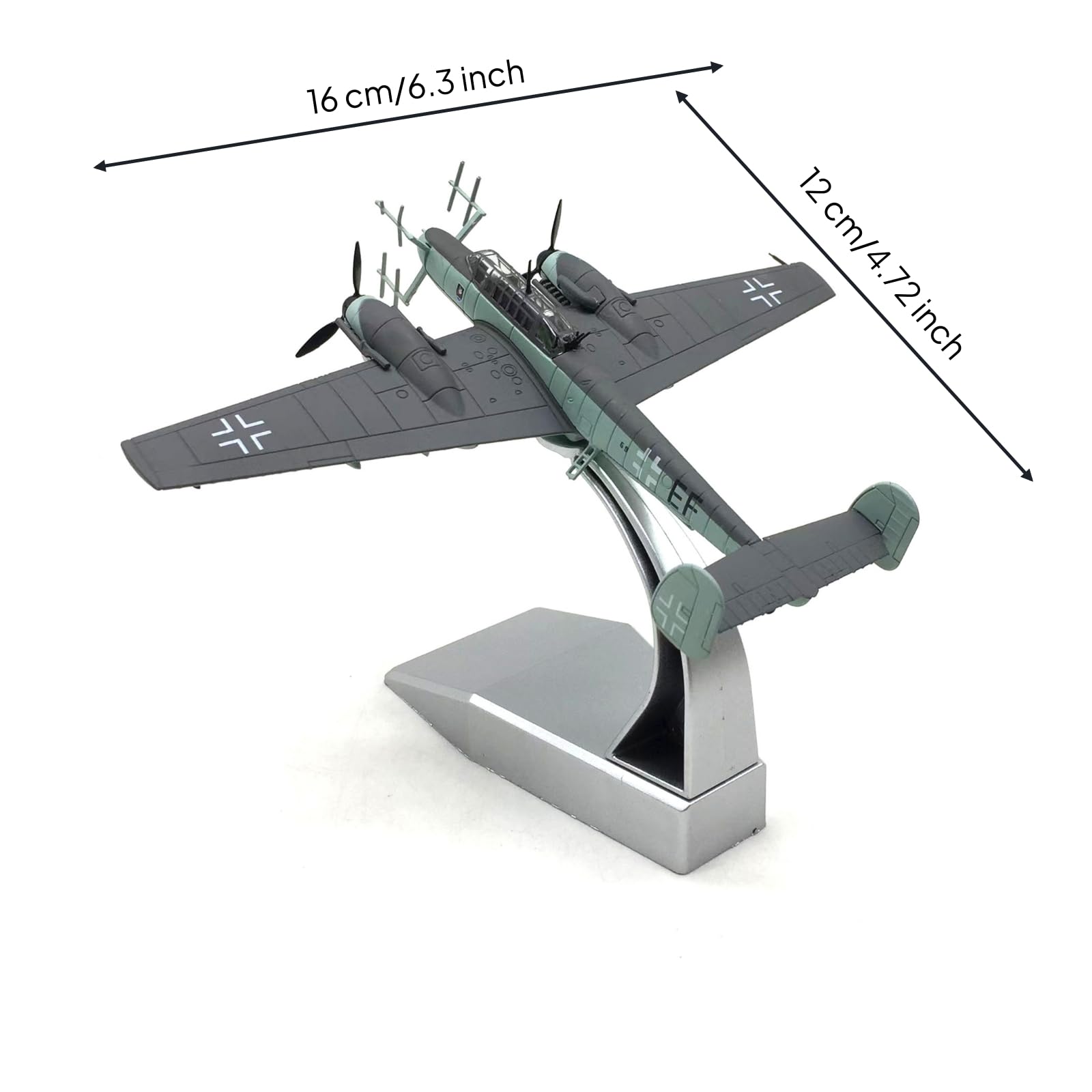 Modello Caccia Notturno tedesco110 Doppia Rotore Modello da Esposizione Marcature Stampate Modellino Aeronautico per Collezionisti