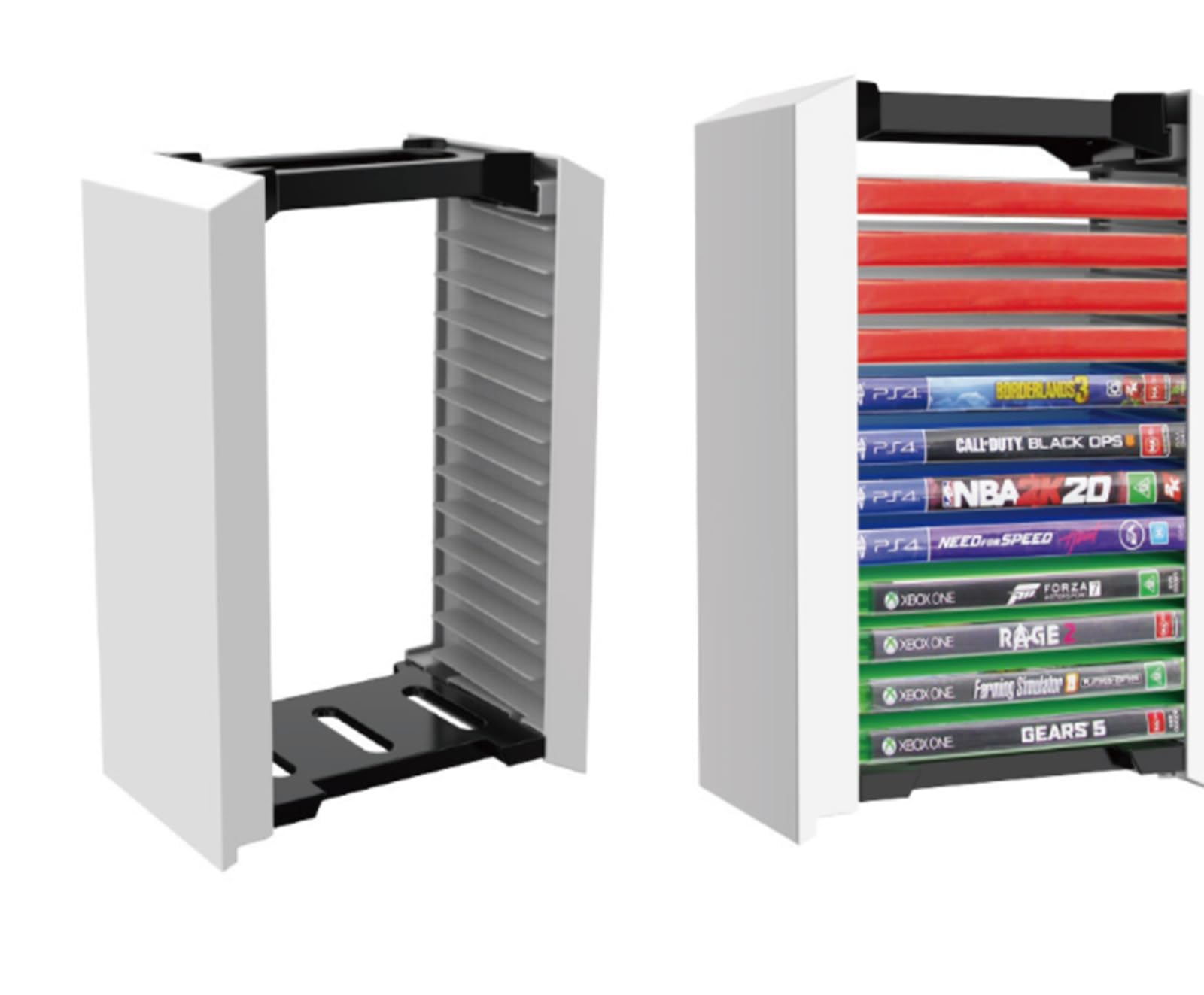 ZOAONWKS 12 in 1 Universal Game Storage Tower Game Disk for PS5 /Nintendo Switch/Xbox Ones game disk Holder Organizer