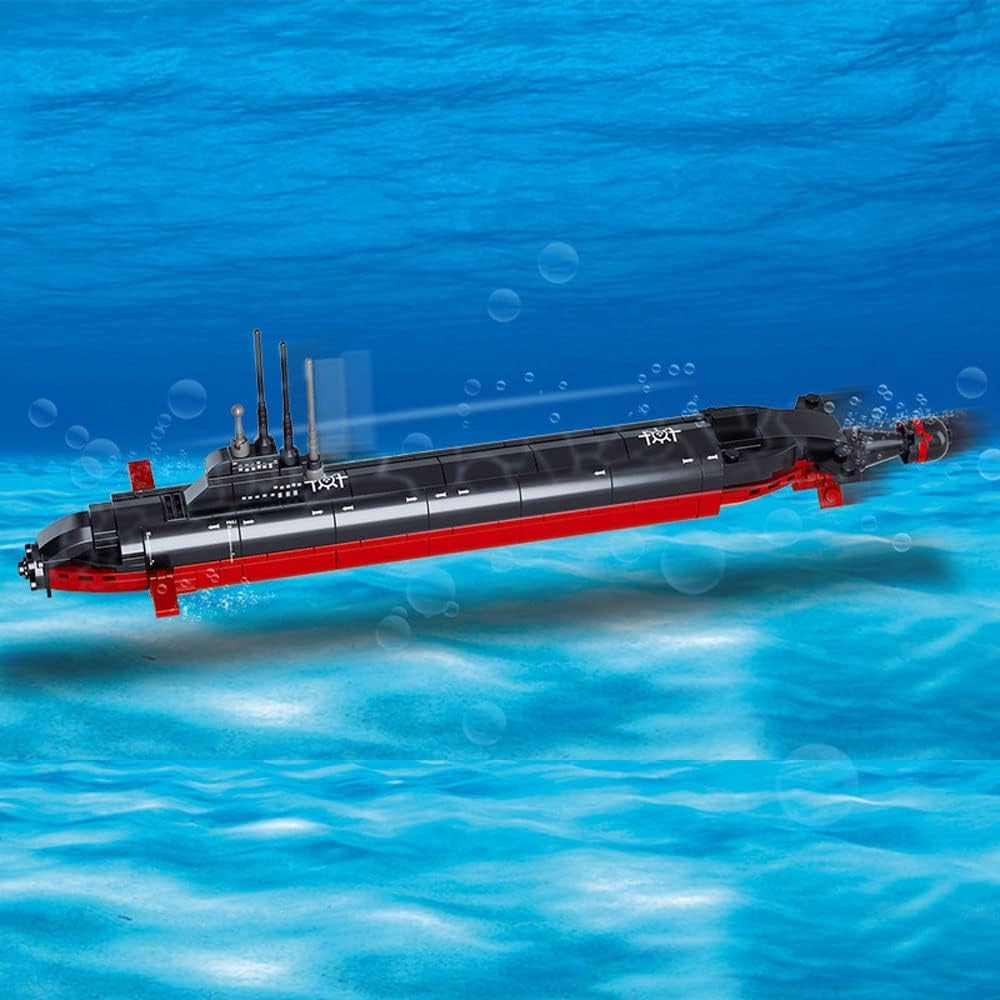 Nuclear Submarine Building Blocks Model Toy,A 13.07 Inch Long Naval Nuclear Submarine,Suitable for Boys Over 6 Years Old Toys,193 Pieces