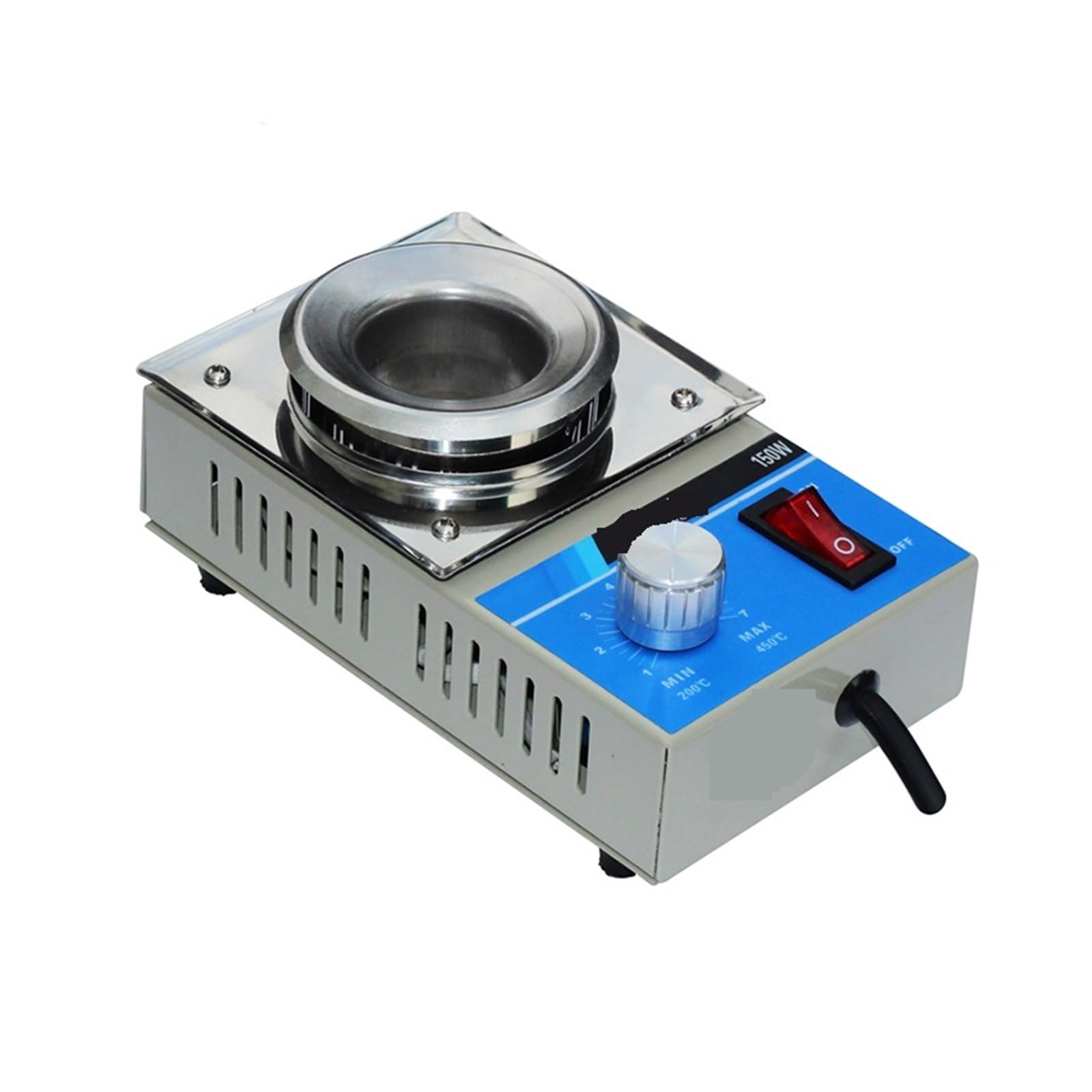 Mjfvn Zb-80C Lead Zb80d Miniature Lead Free Soldering Tin Pot 250W High Temperature Tin Melting Furnace 200-450'C The Grade Pot(Zb-80C Lead)