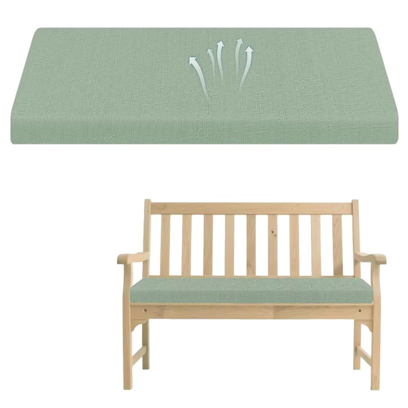 Leinen-Sitzkissen für Outdoor Indoor Fensterbankkissen mit Bändern rutschfest rechteckiges Sitzkissen mit abnehmbarem Bezug und Reißverschluss für Essbank Schuhbank Terrasse Gartenschaukel