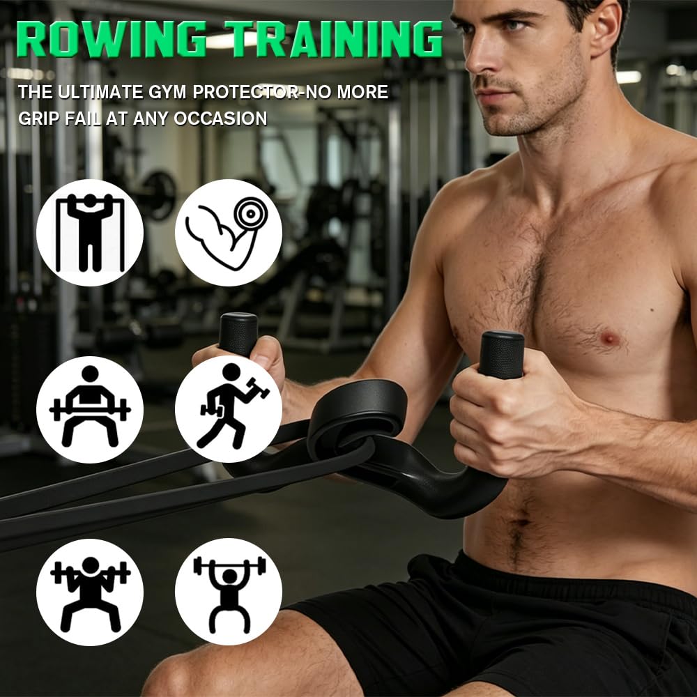 2 Maniglie Double D Fitness con Ganci a 90 Gradi, Maniglie Palestra, Impugnatura Neutra, Palestra Accessori in Nylon Composito, per Trazioni, Bilancieri e Fasce di Resistenza