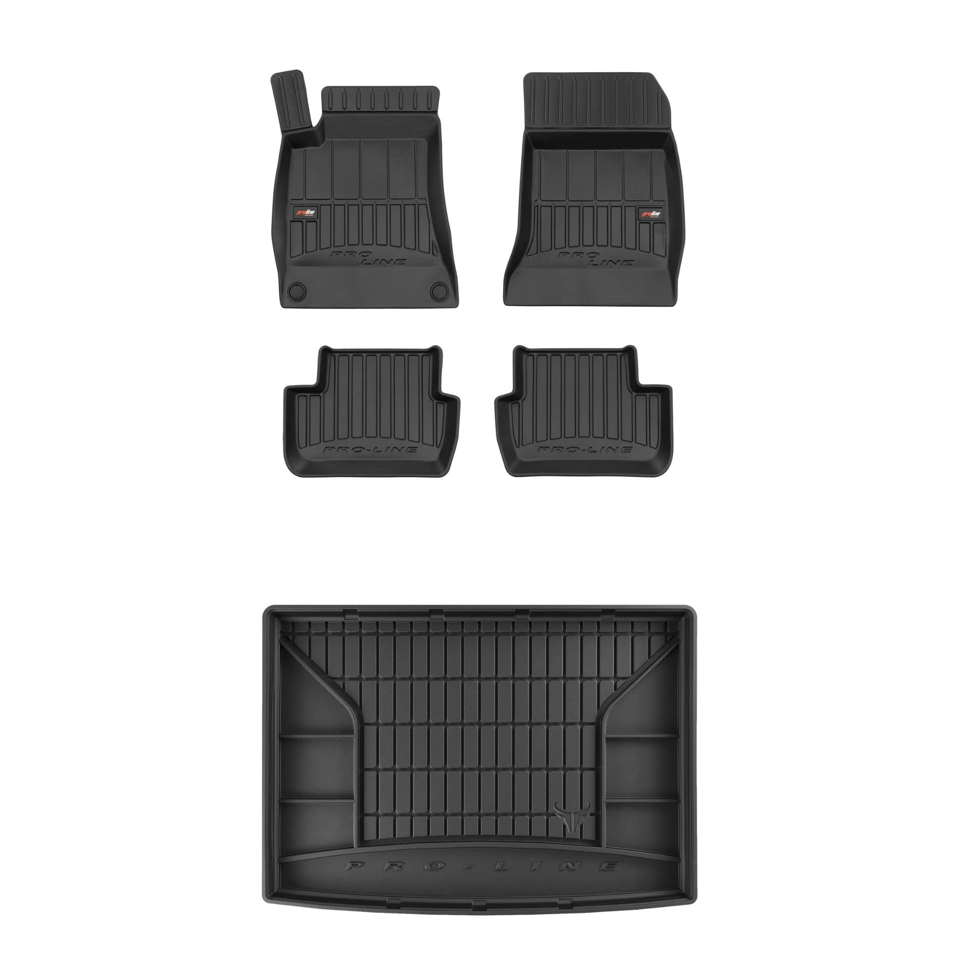 FROGUM ProLine 3D Un Juego de Alfombrillas de Goma para Coche y cubeta Maletero exclusivas Alfombras para Mercedes-Benz Clase B W246 2011-2018 | Los Bordes más Altos