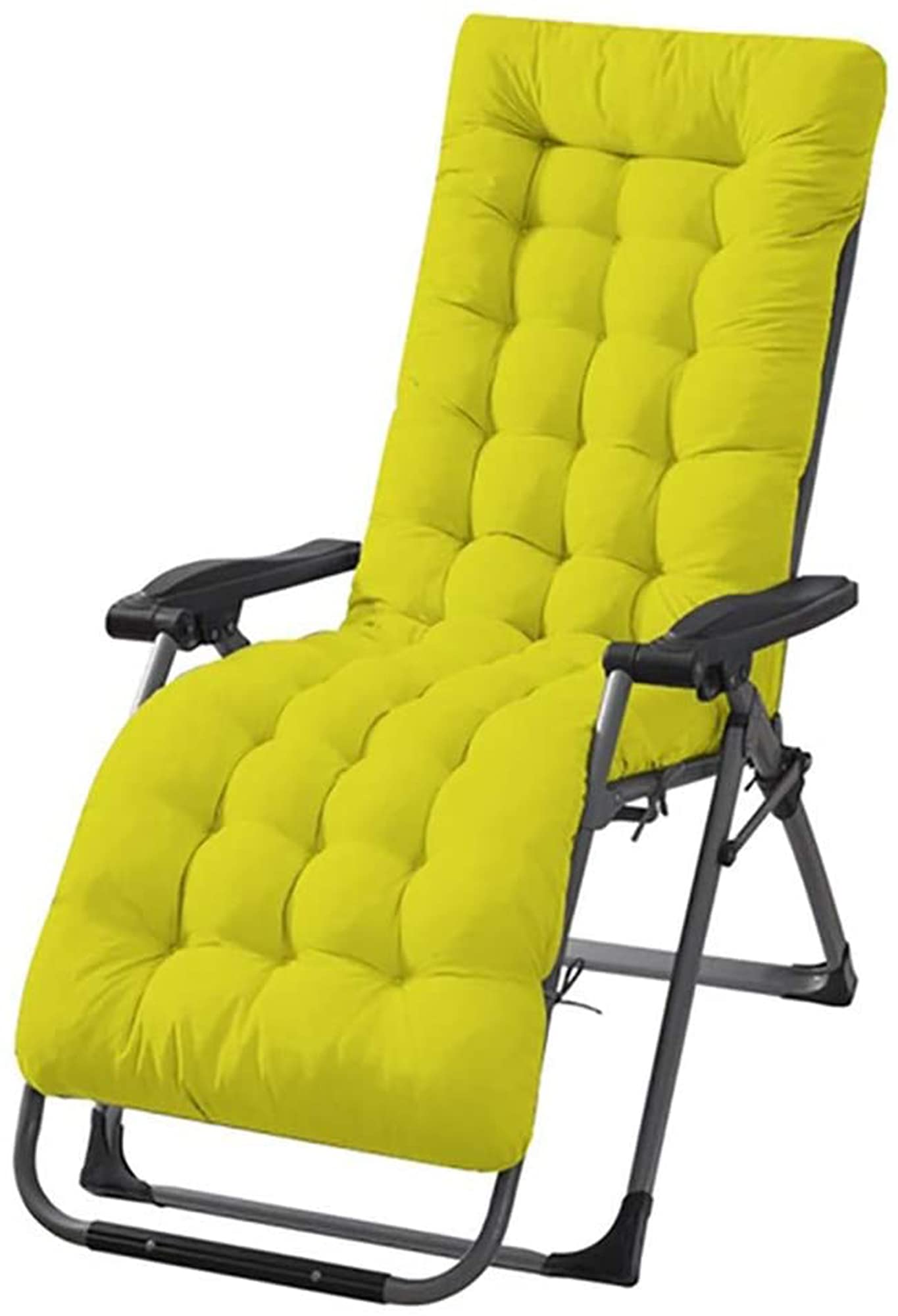 Wangle Sun Lounger High Back Rocking Chair Replacement Sunbed Garden Patio Lounge Outdoor Reclining Cushion, Yellow