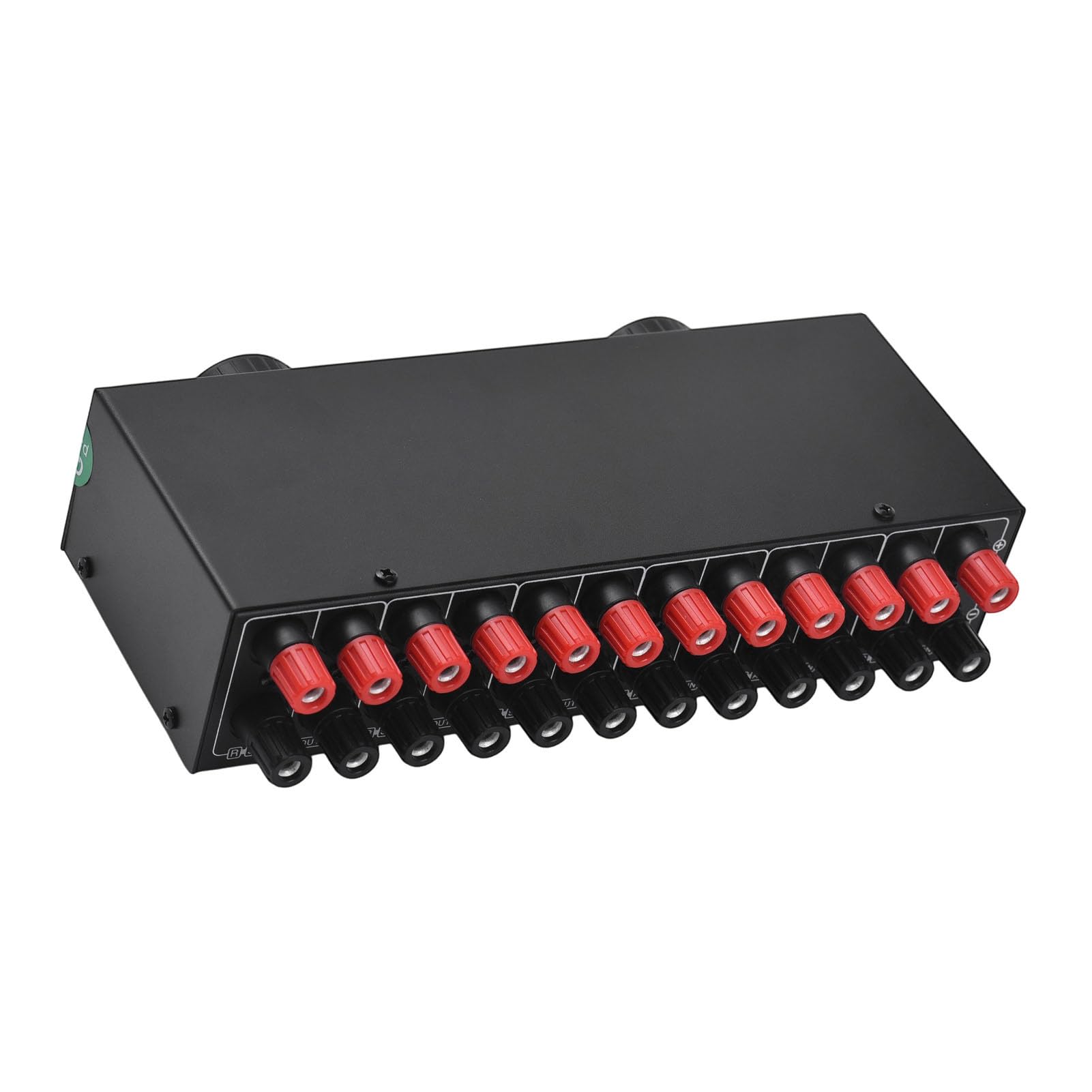Interruptor Selector de Altavoces, 300W 300W por Canal Amplificador de Altavoces, Enchufe y Reproducción, Carcasa de Acero, Negro, con Configuración Fácil de Plug-and-Play para