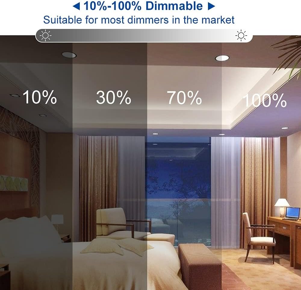 20-Pack BR20 LED Bulb 3000K Warm White Dimmable Can Light Bulbs 7W 50W 60W Equivalent 750LM E26 Base Indoor Flood Light Bulbs for Recessed Ceiling Lighting