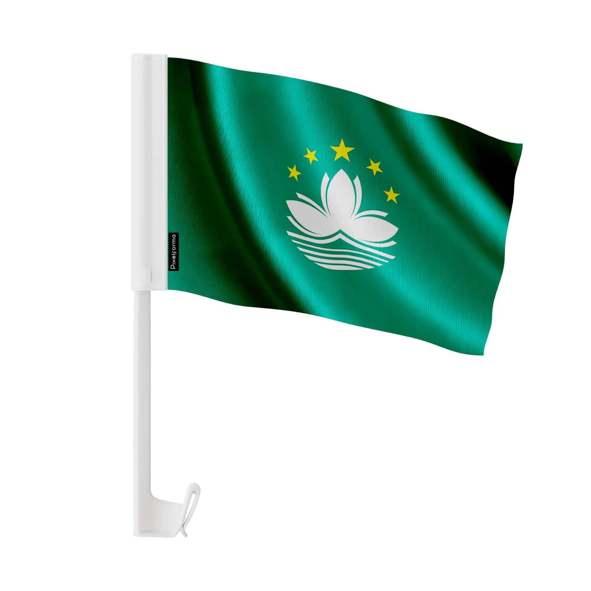 Drapeau Voiture Macao en Polyester résistant de taille 14x21cm - 3