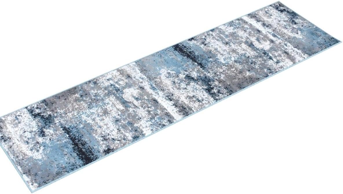Bohemian Blue Abstract 26'' Easy-Care Polypropylene Rug