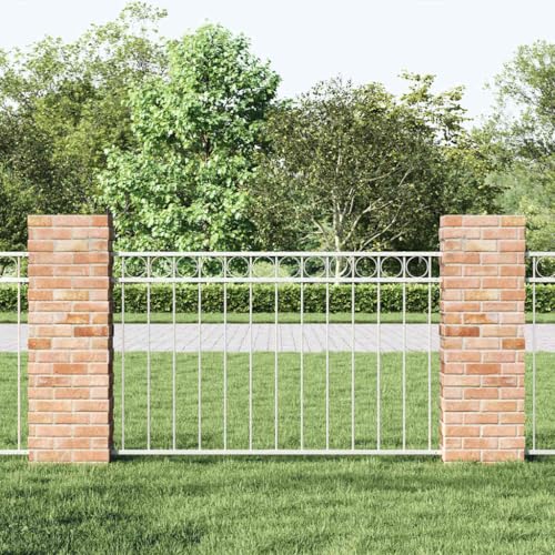 vidaXL Modernes Outdoor Stahlzaunpaneel | Weiß 1.7X0.8 m Wetterfest Langlebig Metallkonstruktion Einfacher Zusammenbau Geeignet für Gärten & Höfe Gartenbarriere Einzäunungen Sicherheitsrechteck
