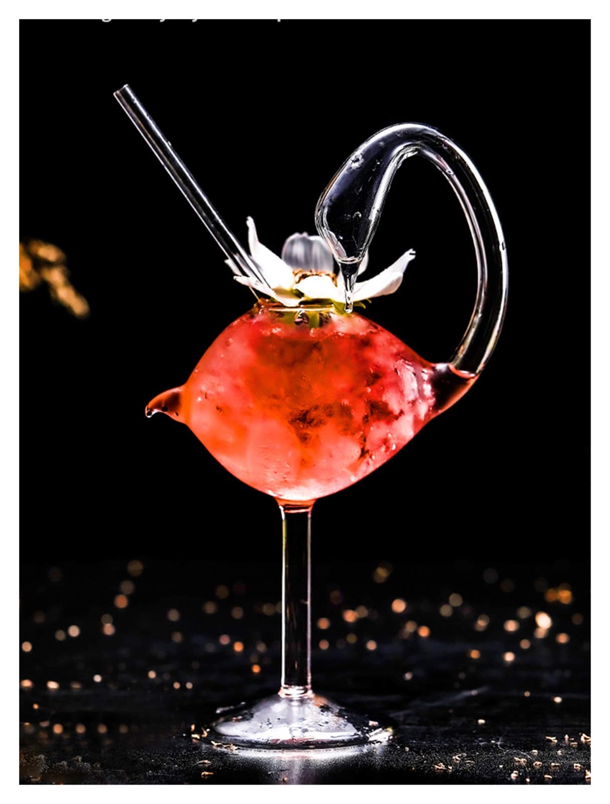 Copa De CóCtel Totem 2 unids Copa de Cisne Creativa Copa de cóctel, Copa de Vino, Taza de Agua para restaurantes, Bar, Fiesta, 180 ml Conjunto de 2 Copas De Coctel (Color : Clear Set of 2)
