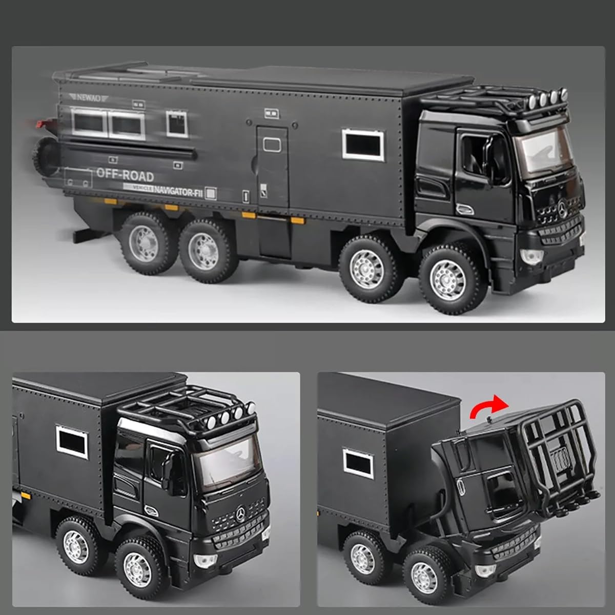 Magicwand® 1:24 Scale Die-Cast Nomadisen Navigator Monster Truck【Pack of 1】【Random Color】 with Openable Doors Working Headlights & Tail Lights - Image 5 thumbnail