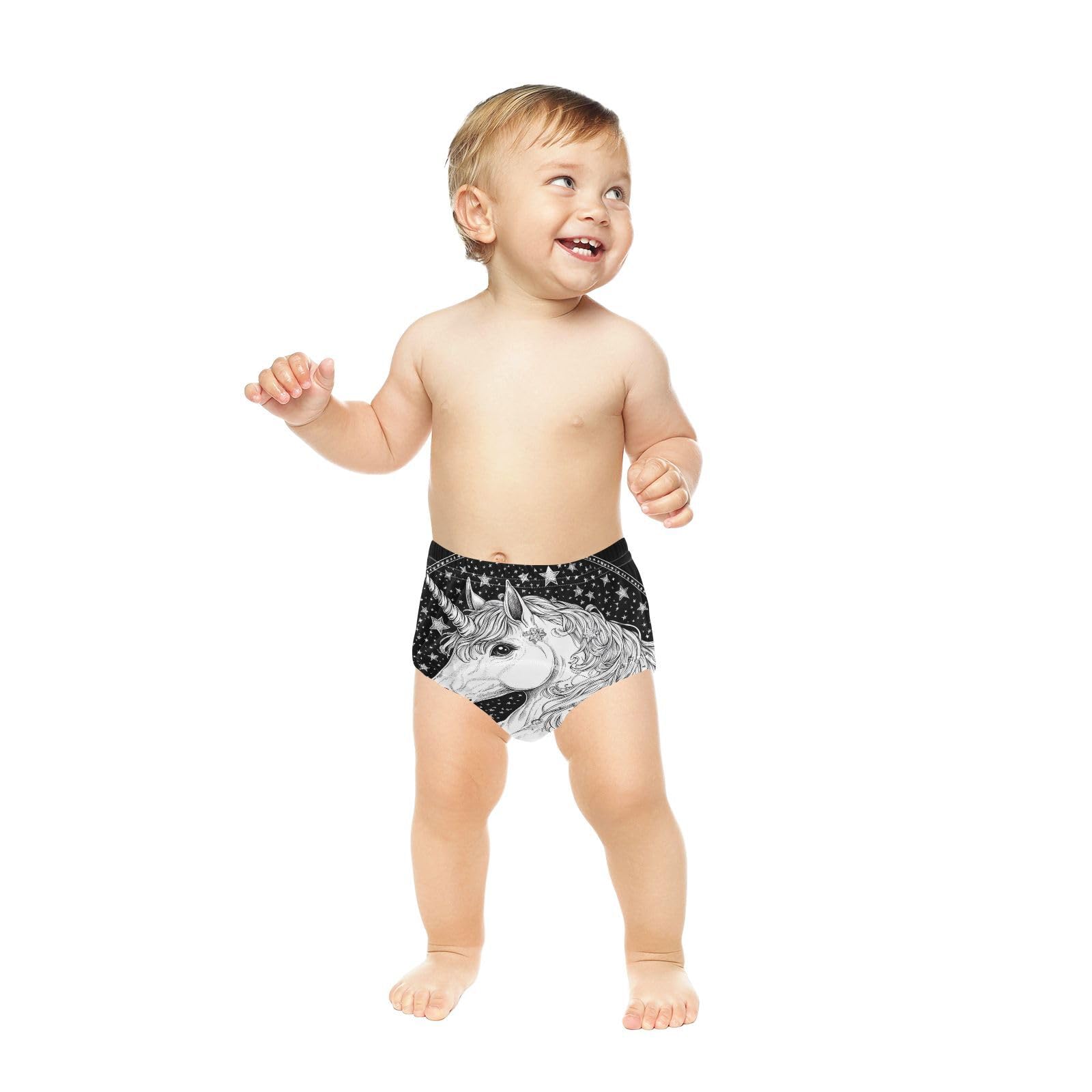 Coikll White Black Horse Toddler Training Underwear Waterproof Baby Pee Pants -3T