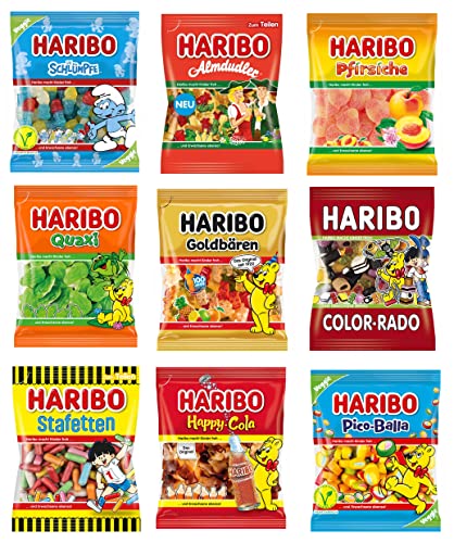 Haribo 9er Tüten Mix Set | für Partys, Kindergeburtstage oder als Geschenk | 1545g