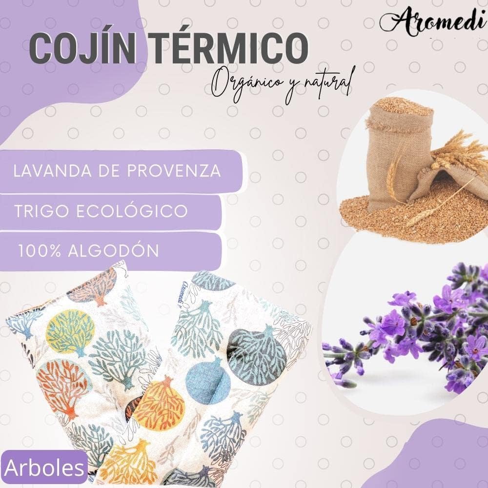 Cuscino per semi a microonde, sacco termico di semi con lavanda naturale e grano cuscino termico per lenire il dolore. Ritenzione di calore e freddo. (48 x 15) (foglie)