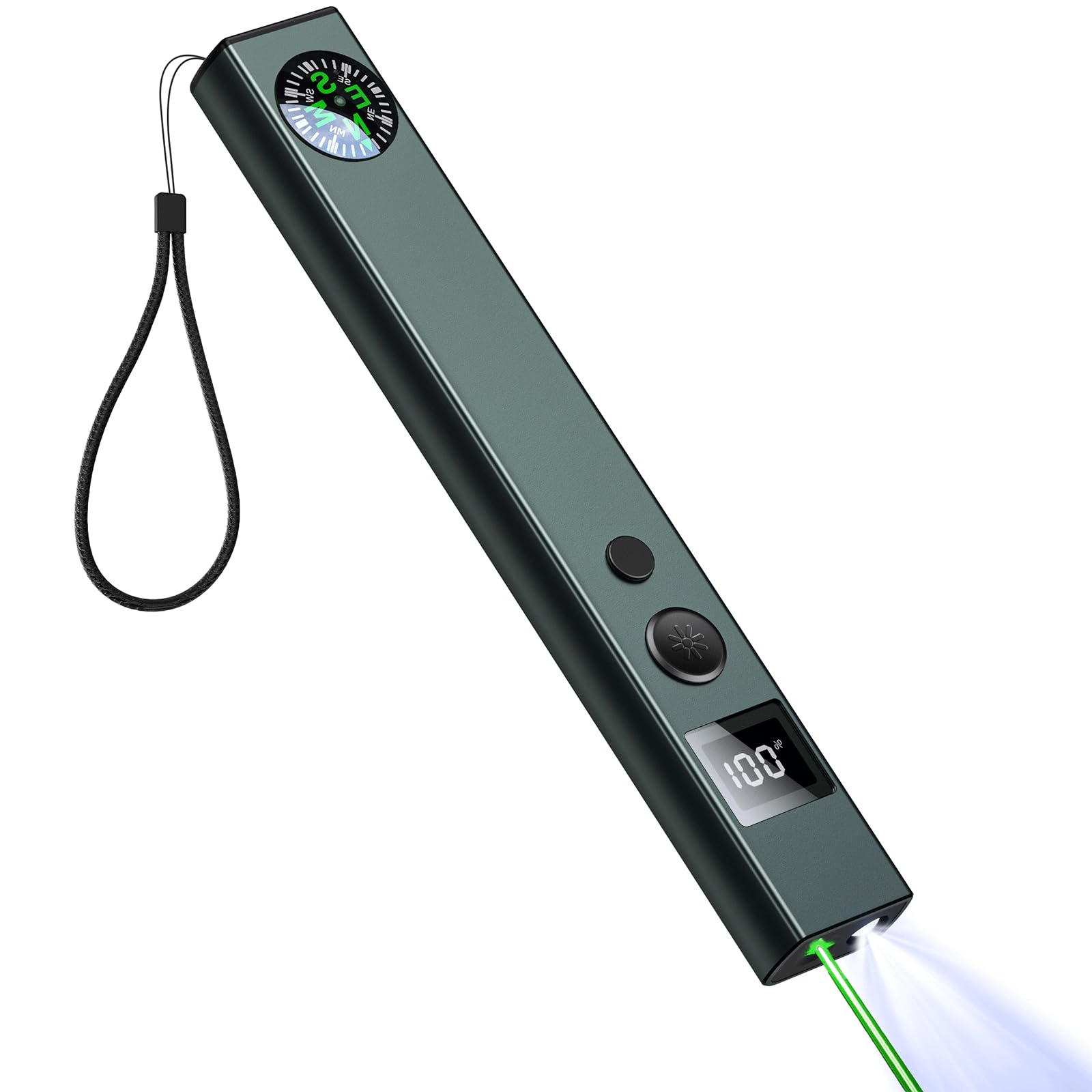 Green Laser Pointer with Green Light and Flashlight, Laser Pointer Long Distance for Presentations with Compass and Display Screen, USB Type C