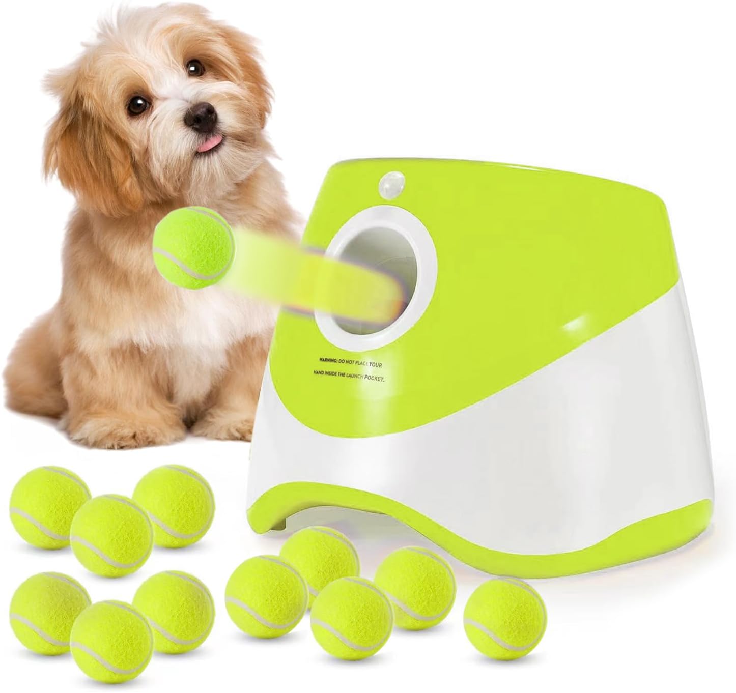 Automatic dog ball thrower launcher with 12 balls