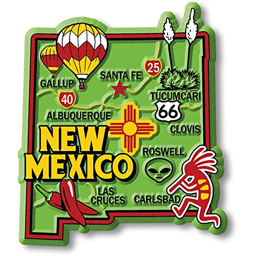 Imán decorativo New Mexico colorido de caucho 2.7 x 3.1 in