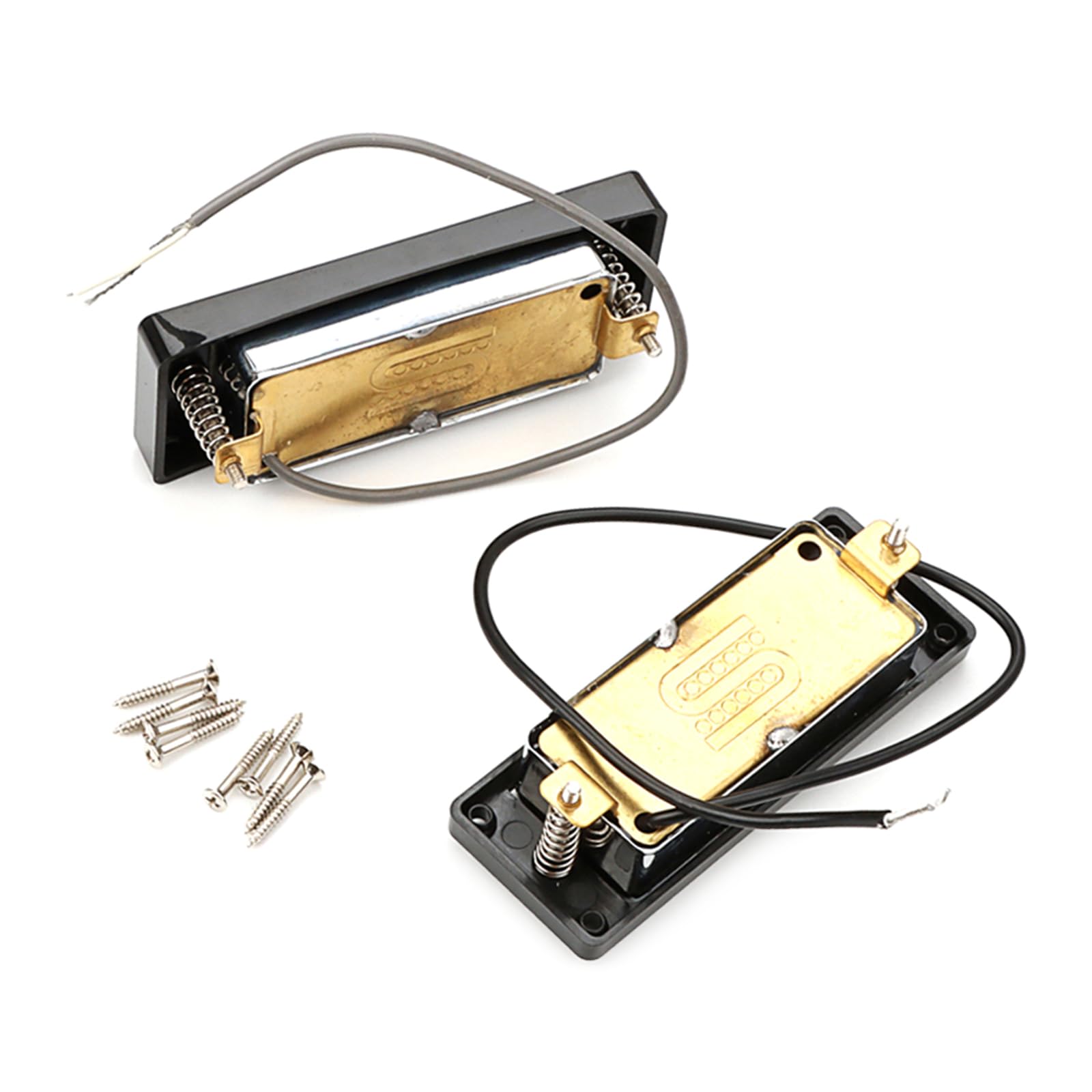 Micros Humbucker pour guitare électrique à 6 cordes Cadre noir Double bobine Manche et chevalet Pièces de rechange Accessoires Humbucker électrique