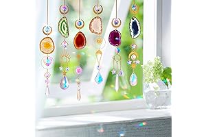 6 PCS Crystal Hanging Ornaments Sun Catcher for Windows